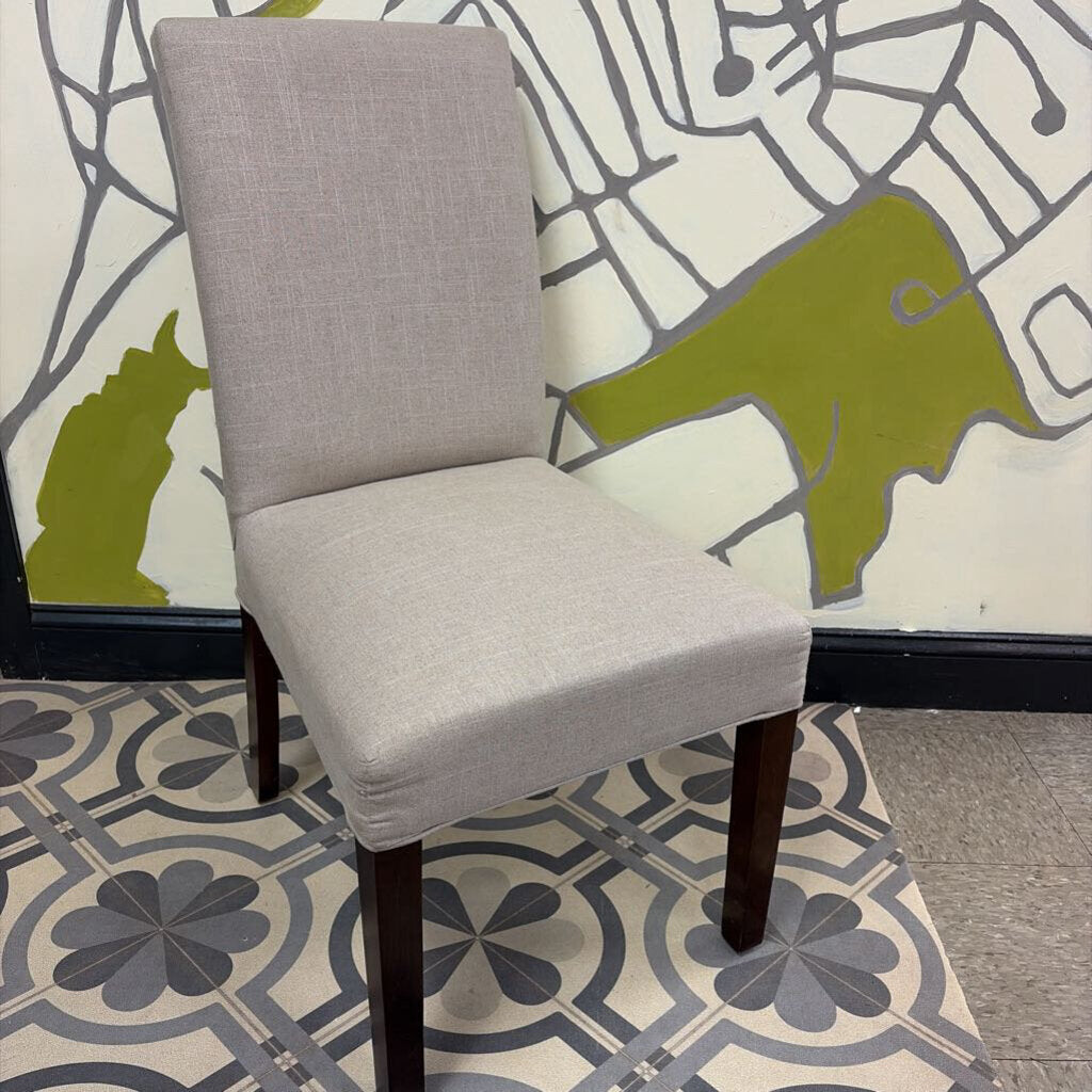 Gray Dining Chair with Slipcover