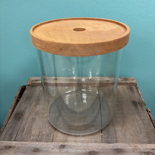 Glass Storage Container with Wooden Lid