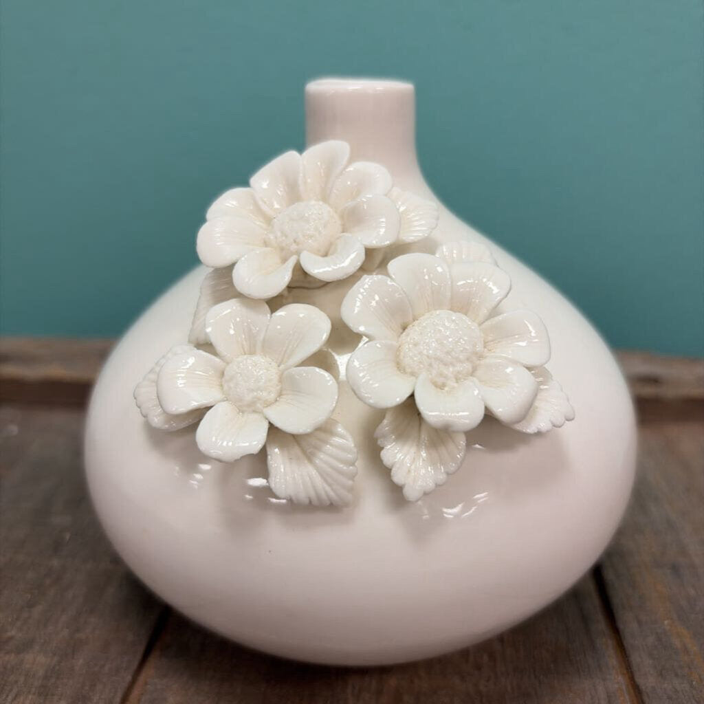 White Floral Decorative Vase
