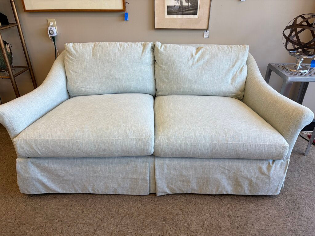 Amelie Coastal Sky Skirted Sofa from LEE Industries