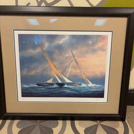 "Twelve Metres Beating to Windward" by Tim Thompson Framed Print