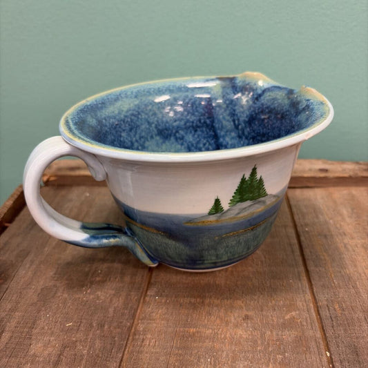 Scenic Ceramic Bowl with Forest Design