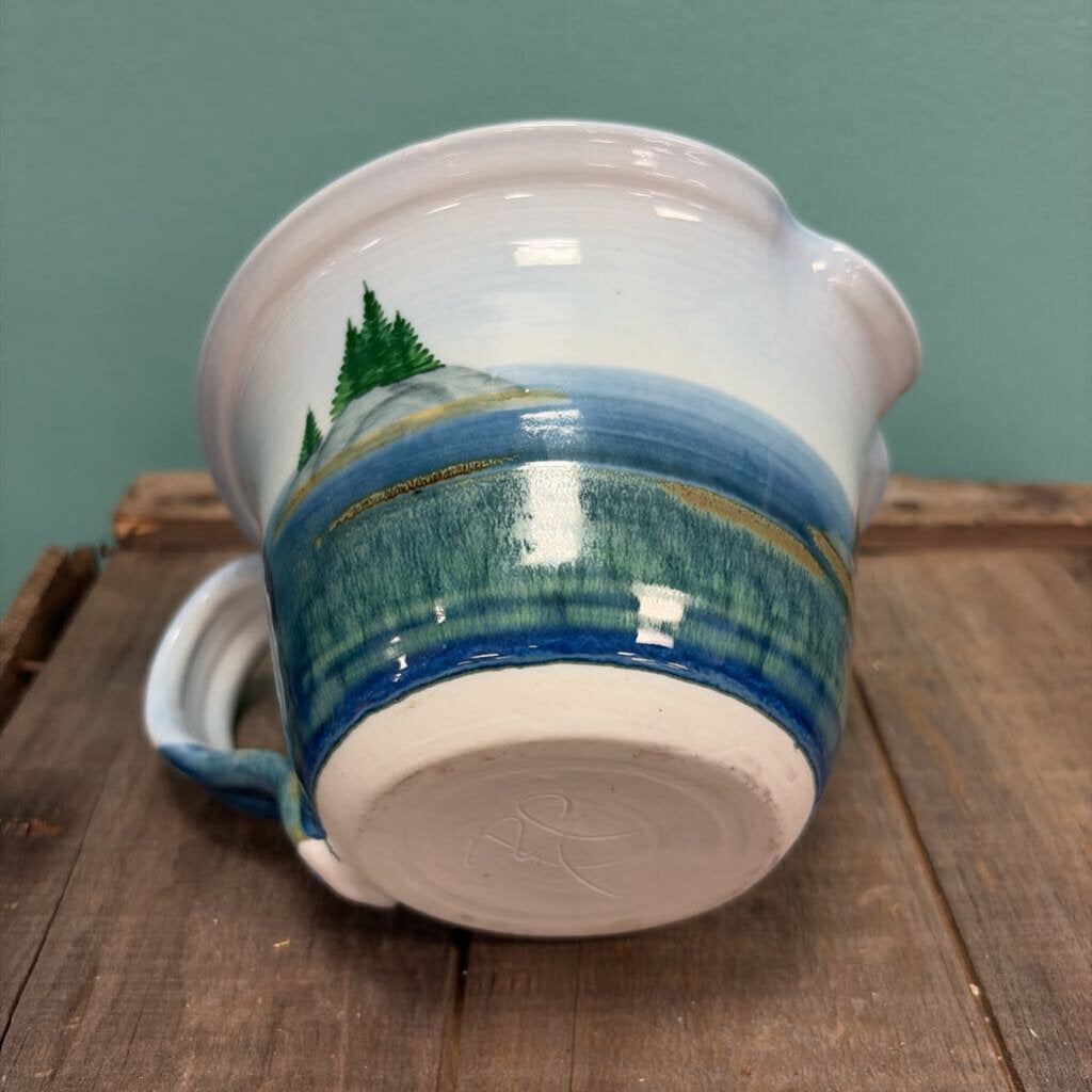Scenic Ceramic Bowl with Forest Design