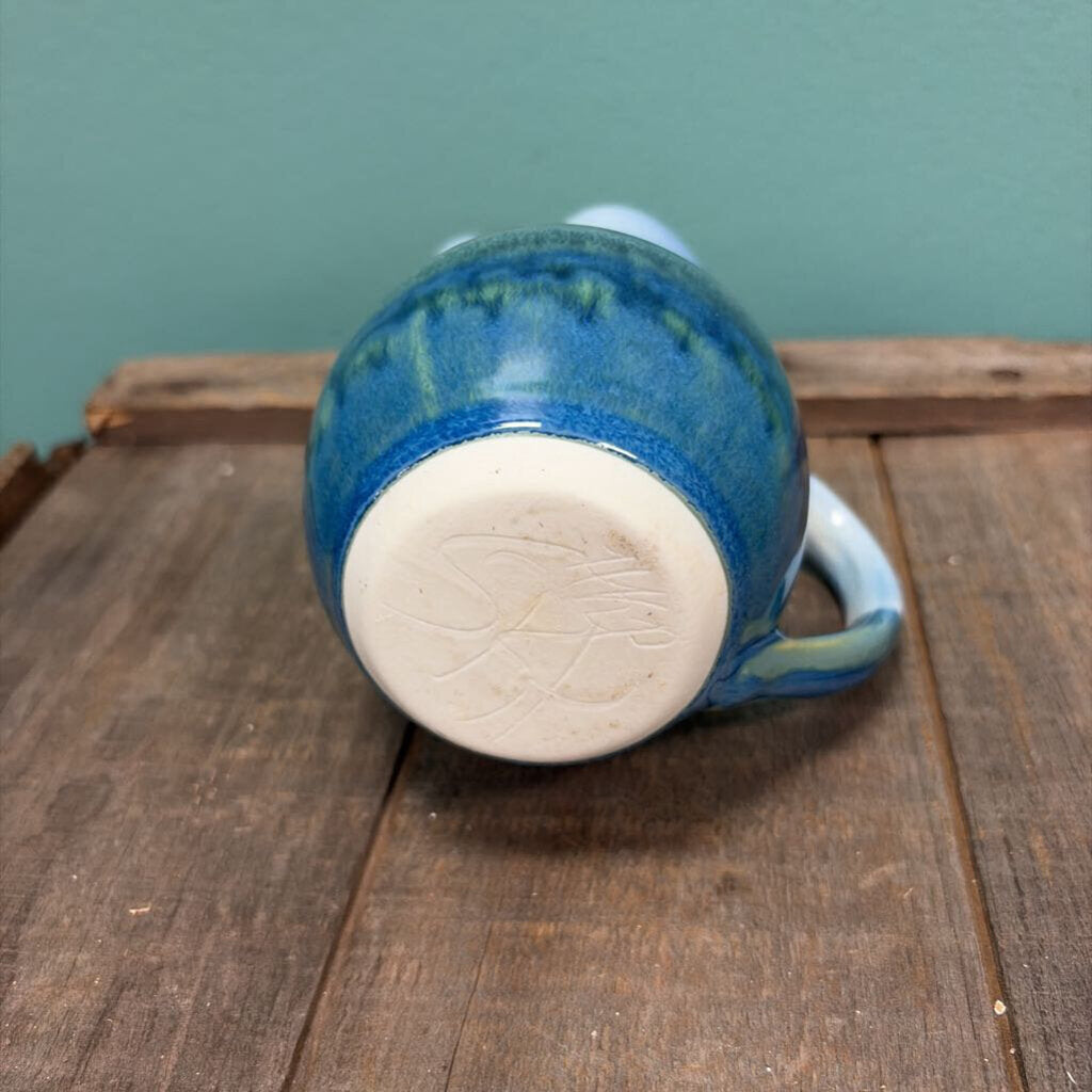 Georgetown Pottery Scenic Ceramic Pitcher with Lighthouse and Forest Design