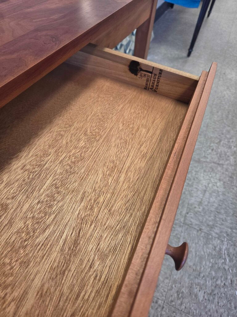Arhaus Mid-Century Cherry Wood Single Drawer Entry Table
