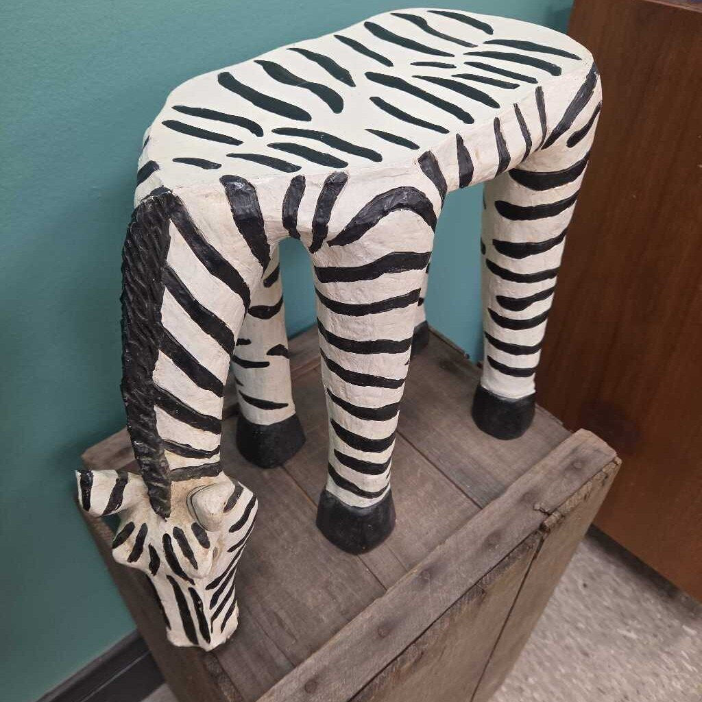 Vintage Resin African Zebra Plant Stand
