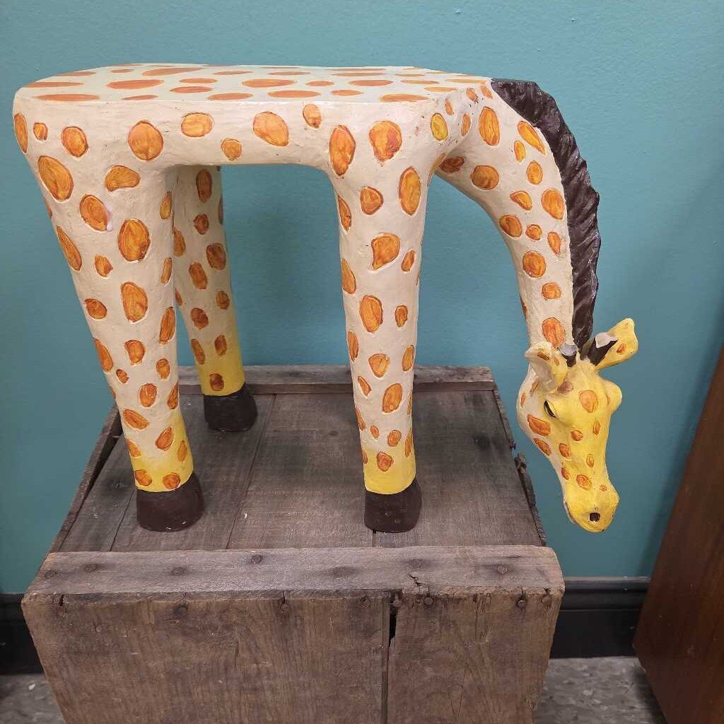 Vintage Resin African Giraffe Plant Stand