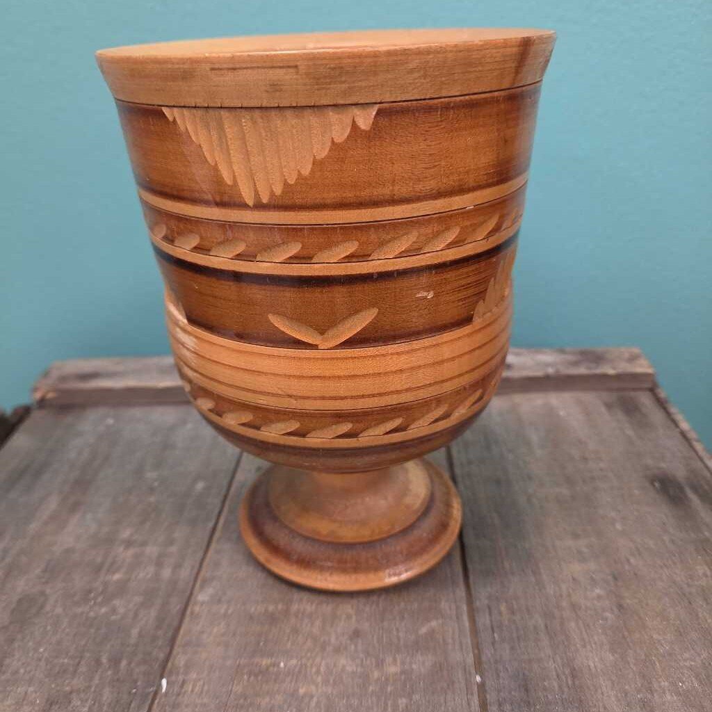 Hand Carved Wooden Chalice