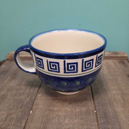 Boleslawiec Handmade Polish Pottery Mug w/Geometric Deisgn