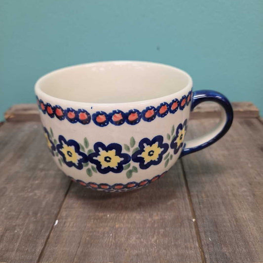 Boleslawiec Handmade Polish Pottery Mug w/Floral Design