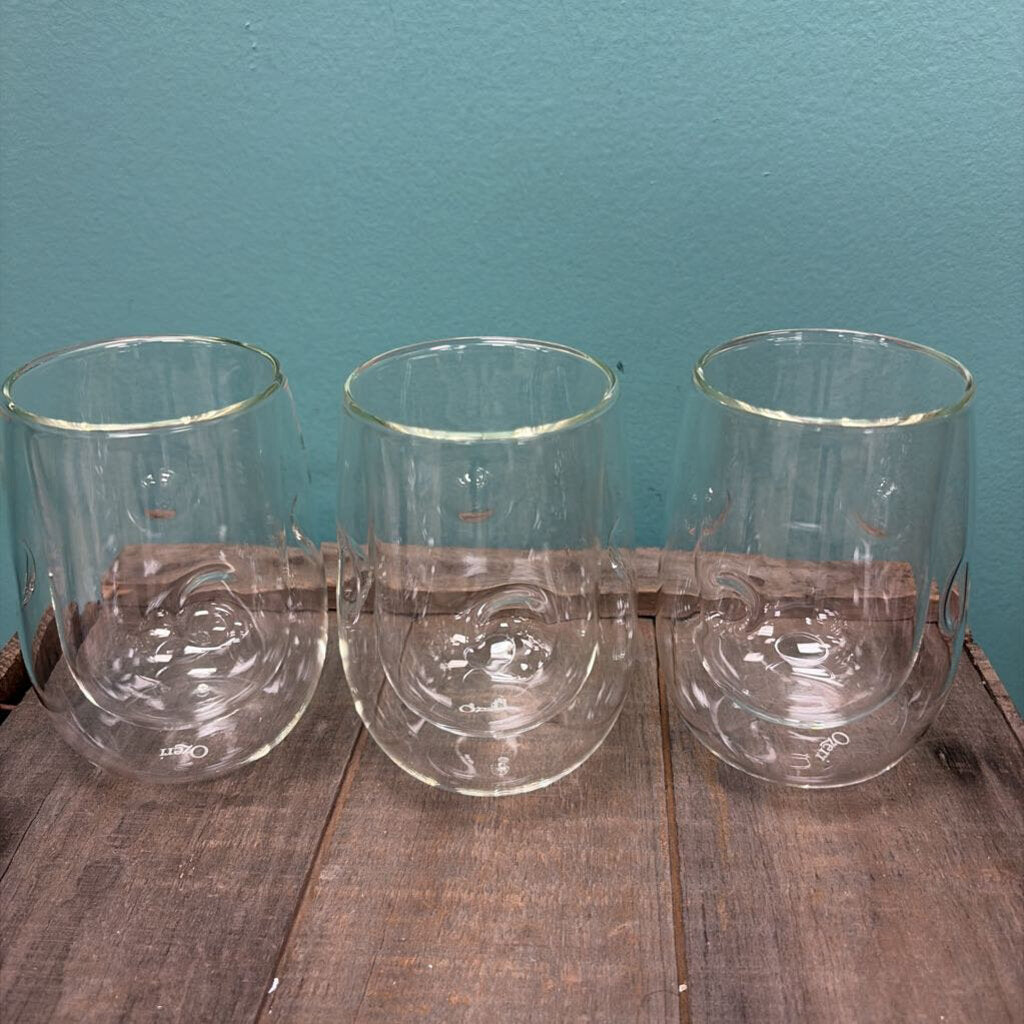 Double-Wall Wine Glasses, Set of 3