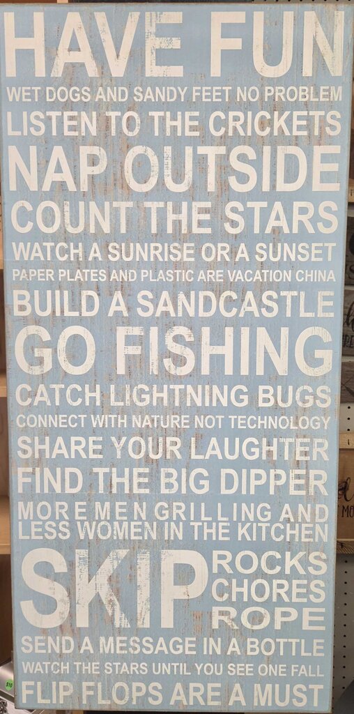 Cottage Rules Wooden Wall Decor