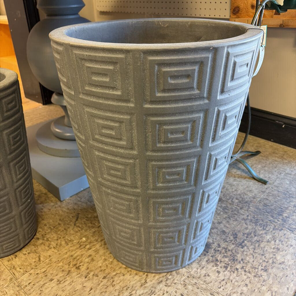 Decorative Gray Concrete Planter, Large