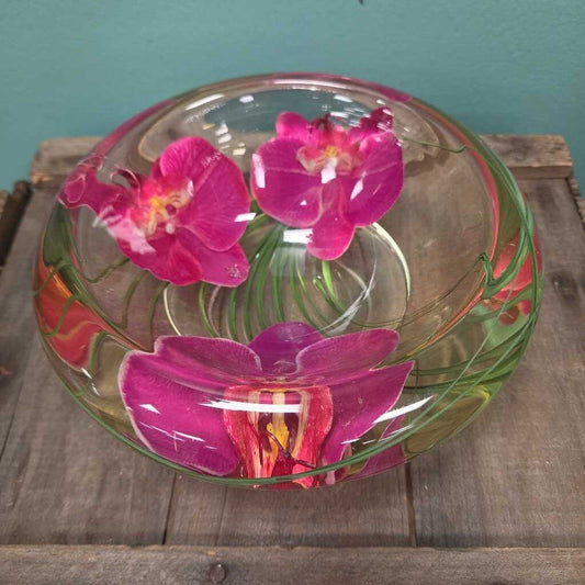 Emilo Robba Fuchsia Orchid Flower Bowl