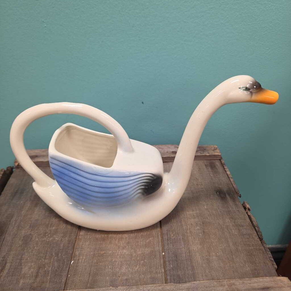 Mid-Century Ceramic Swan Watering Pitcher