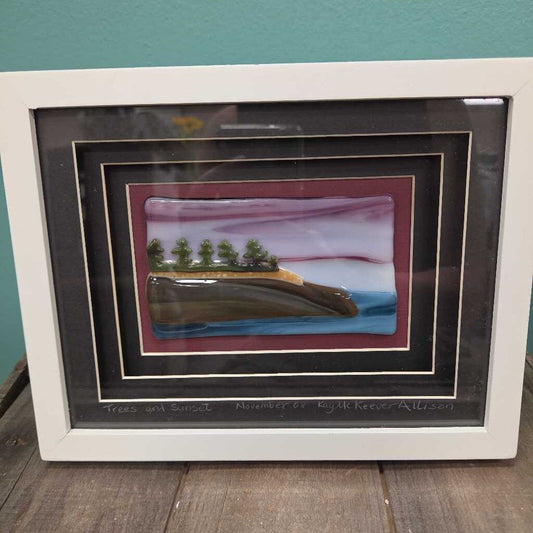 "Trees and Sunset" Fused Glass Mosaic Art by Kay McKeever Allison