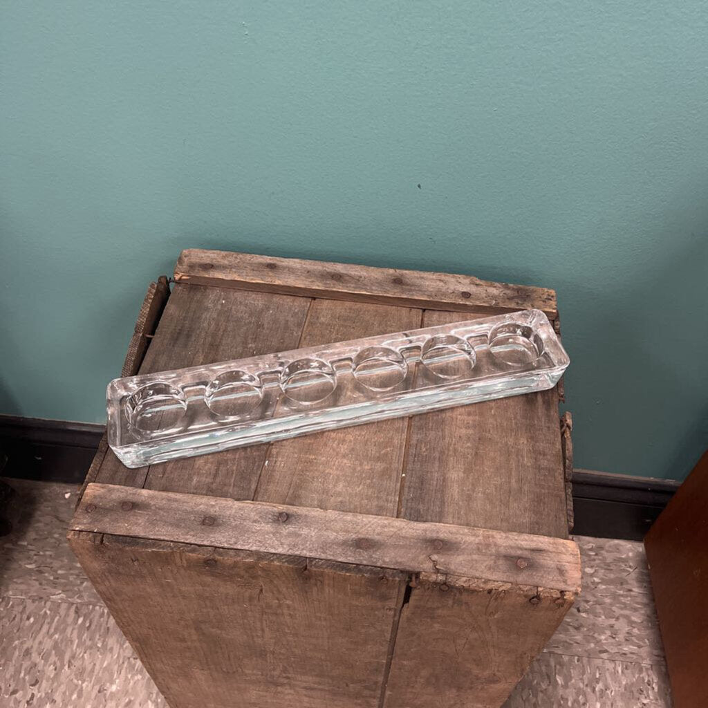 Rectangular Glass Tealight Holder (Holds 6)