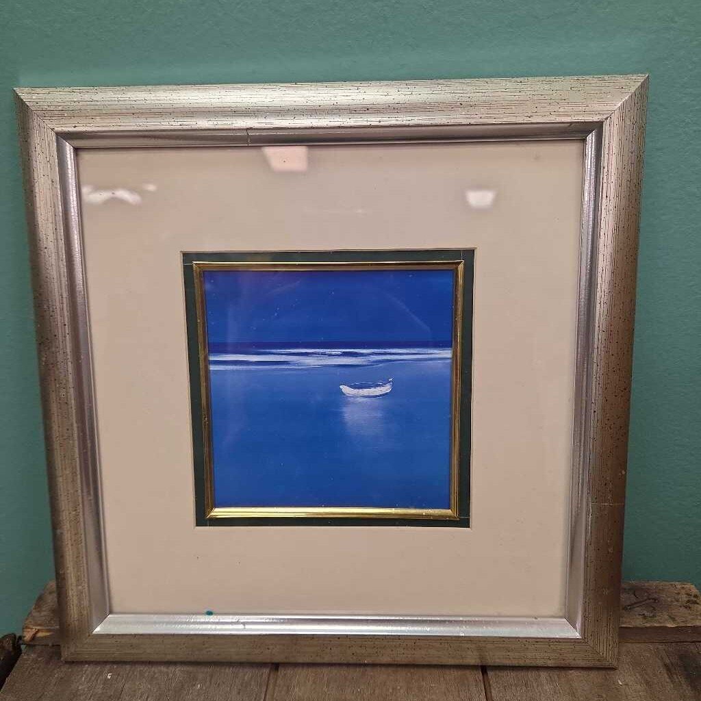 Watercolor Sailboat Print - Matted and Framed