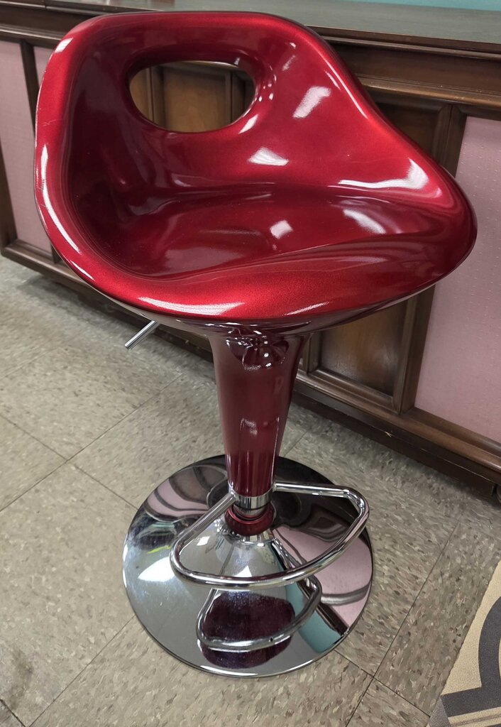 24" Retro Adjustable Swivel Chair with Chrome Pedestal Base