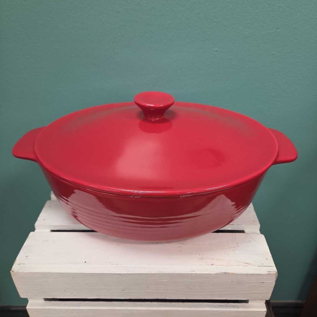 Nantucket Cookware Ceramic Oval Casserole Dish w/Lid