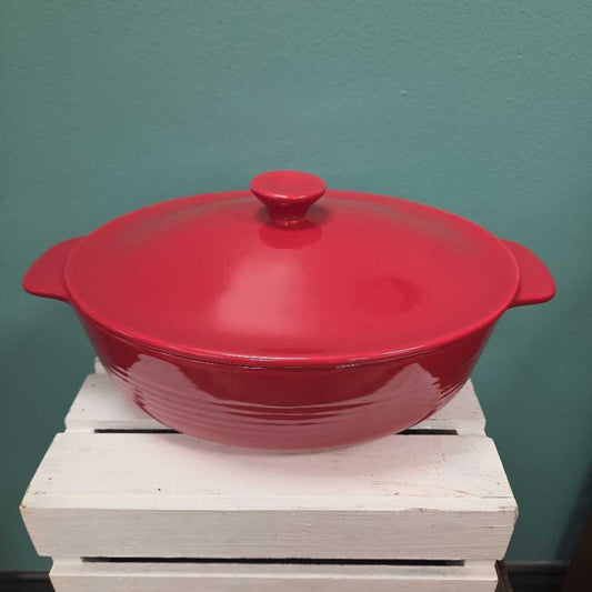 Nantucket Cookware Ceramic Oval Casserole Dish w/Lid