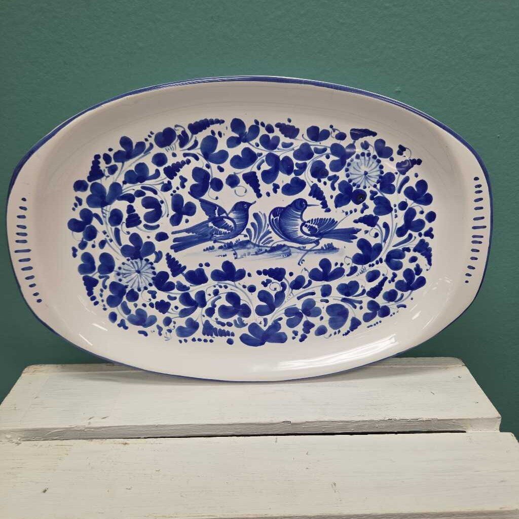 Ceramic Nova Deruta Blue & White Serving Tray - Made in Italy