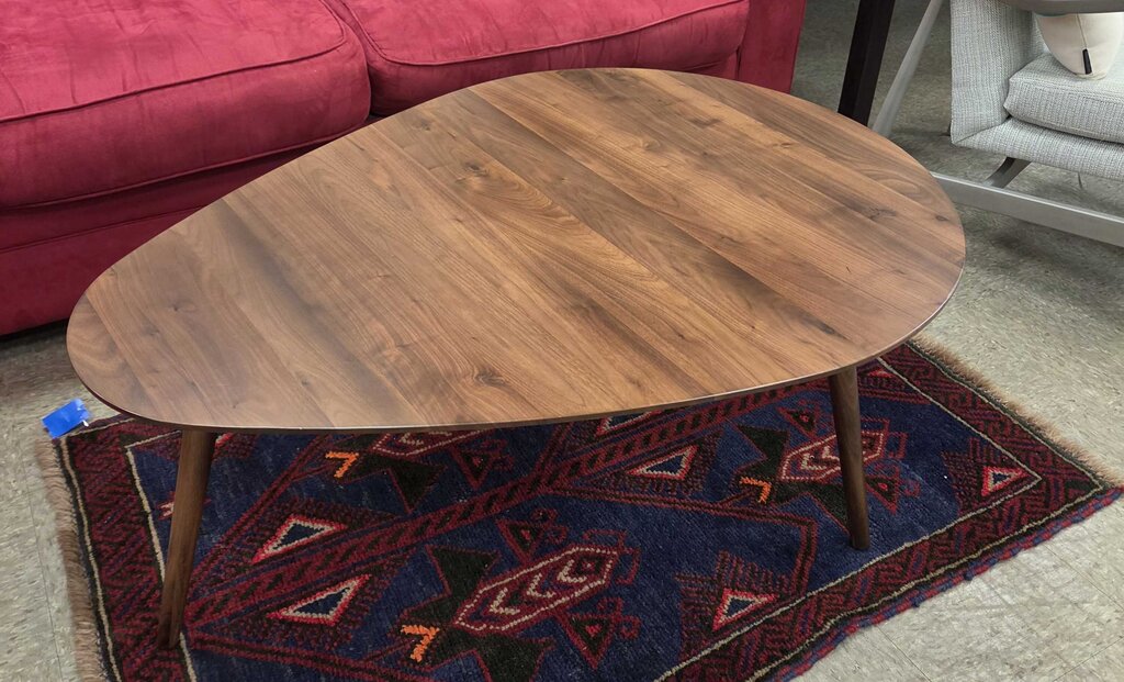 ARTICLE Walnut Amoeba Coffee Table in Mid-Century Style