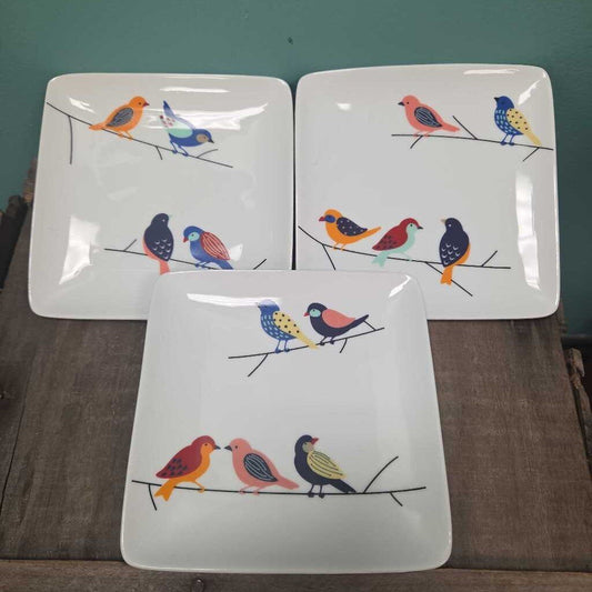Pier 1 Imports Bird Branch Appetizer Plate - Set of 3