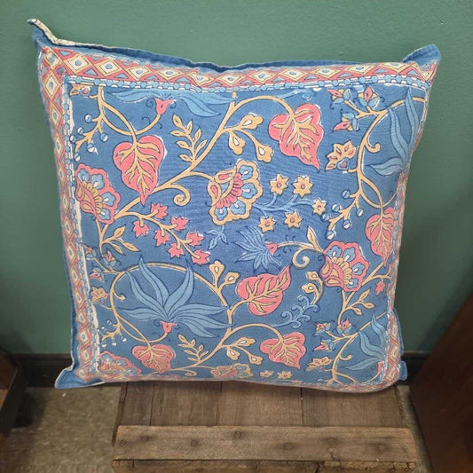 Natural Habitat Floral and Geometric Pattern 100% Cotton Throw Pillow