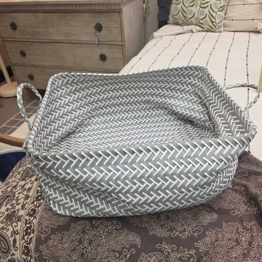 Gray and White Nylon Basket