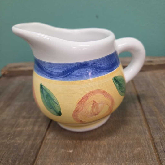 Caleca Sorrento Hand Painted Creamer - Flowers
