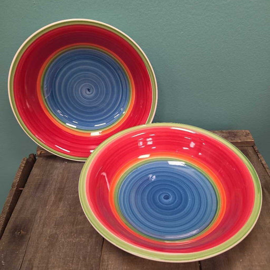 Royal Norfolk Mambo Color Swirl 7" Stoneware Soup Bowl - Set of 2