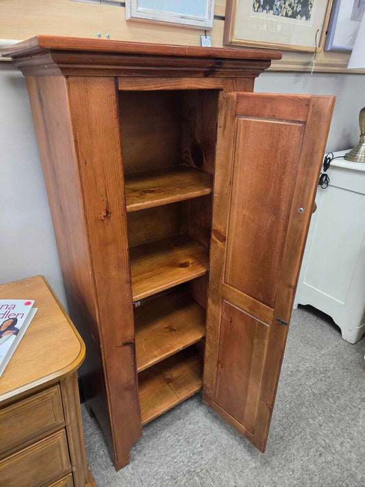 Pine 4-Shelf Chimney Cupboard with Single Door