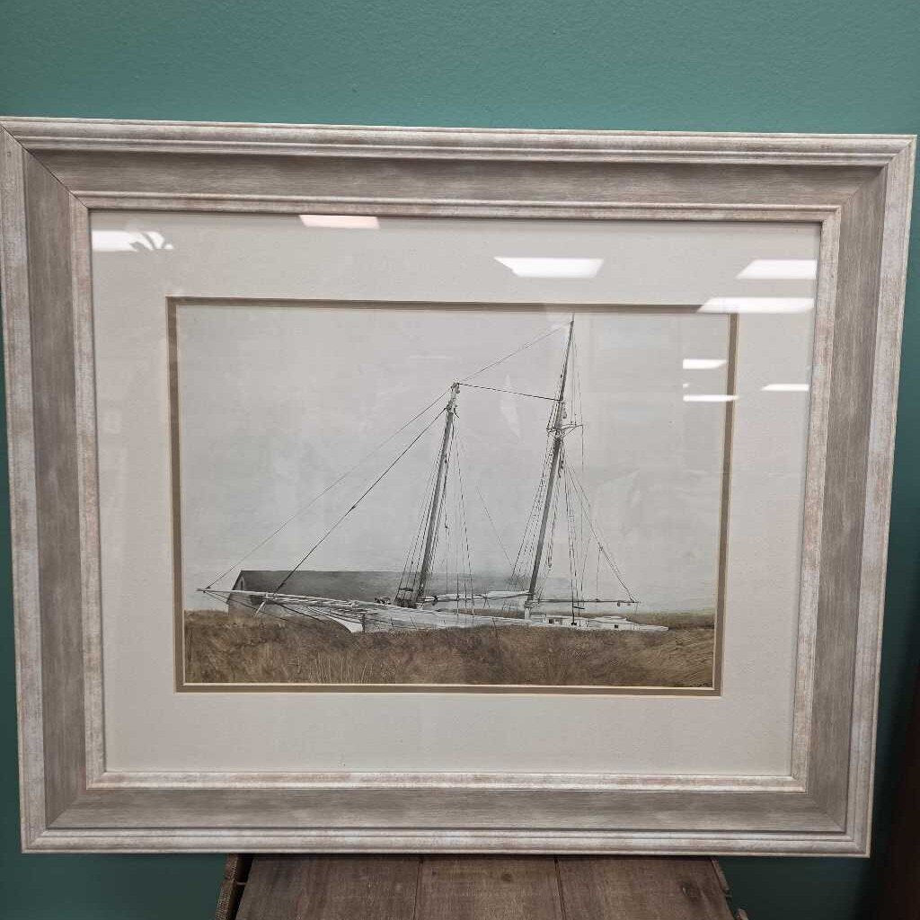 "The Slip" by Andrew Wyeth - Custom Matted and Framed Print