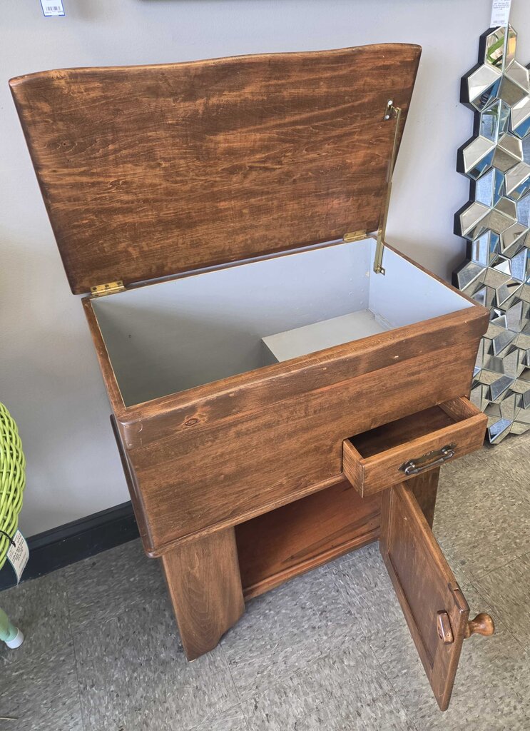 Vintage Dry Sink Pine Cabinet with Hinged To