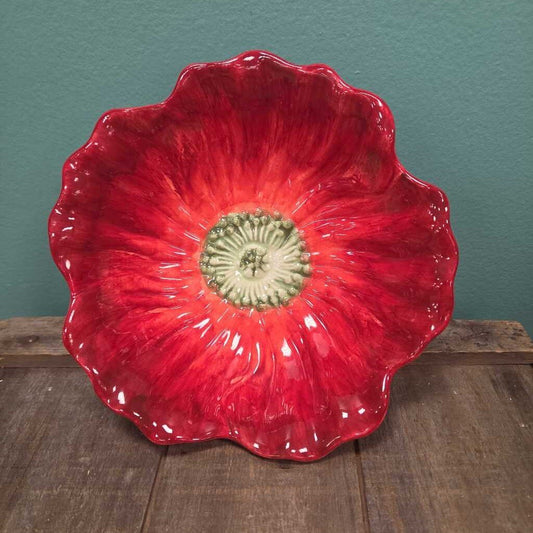 Maxcera Red Poppy Ceramic Bowl