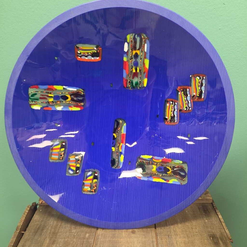 Cobalt Blue Fused Glass Decorative Art Bowl
