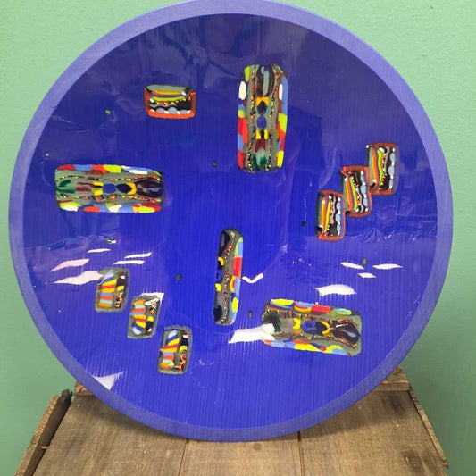 Cobalt Blue Fused Glass Decorative Art Bowl