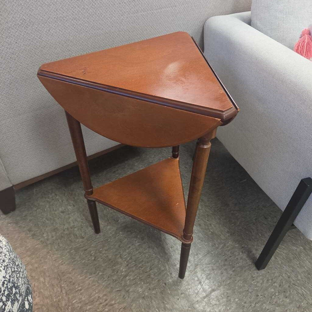 Bombay Company Triangular Drop-Leaf Wood Accent Table