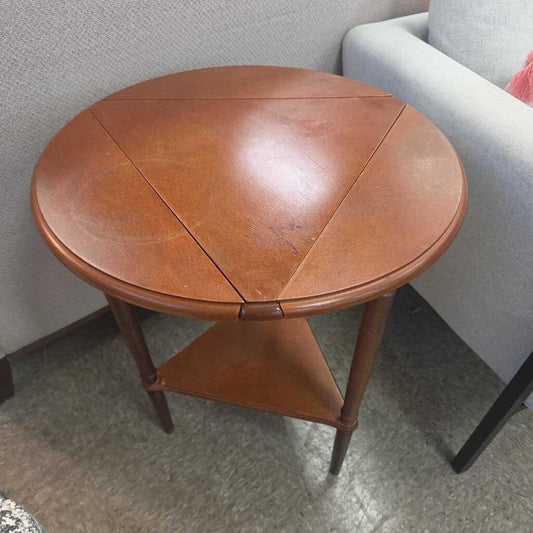 Bombay Company Triangular Drop-Leaf Wood Accent Table