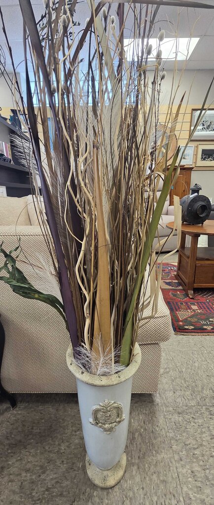 Tall Floor Vase with Decorative Dried Branches