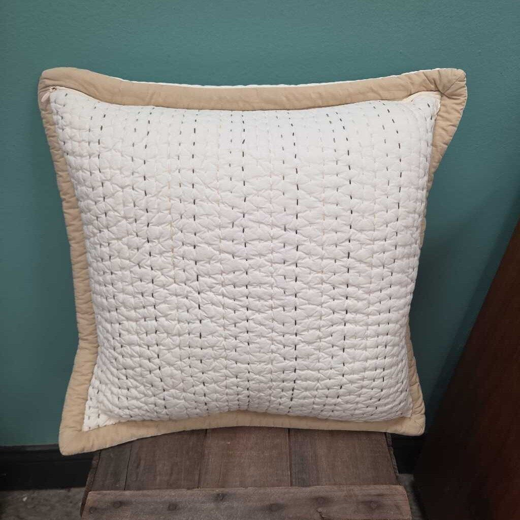 Quilted Accent Pillow with Decorative Stitching - 2 Available