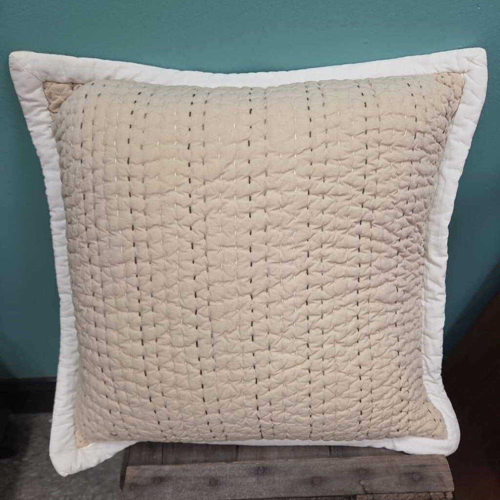 Quilted Accent Pillow with Decorative Stitching - 2 Available