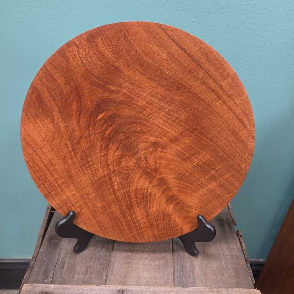 Hand Turned Mesquite Plate. Signed on back “Mesquite, Texas 1989 Morris"