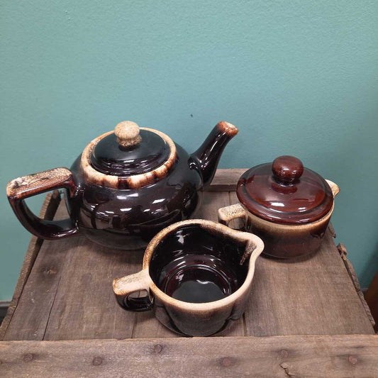 Pfaltzgraff Ceramic Teapot, Creamer, and Sugar Bowl
