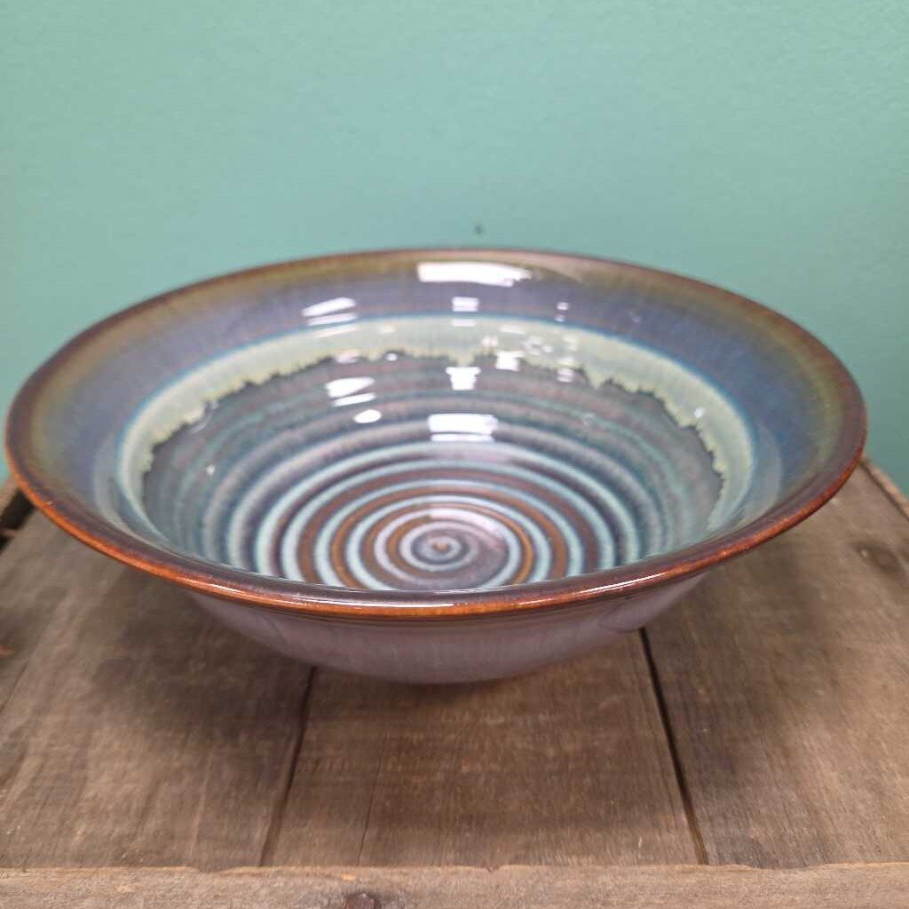 Bill Campbell Studio Pottery Swirl Glaze Bowl