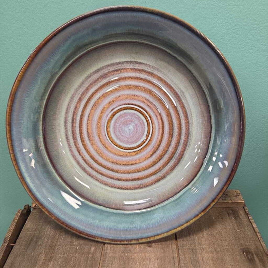 Bill Campbell Studio Pottery Swirl Glaze Wide Bowl