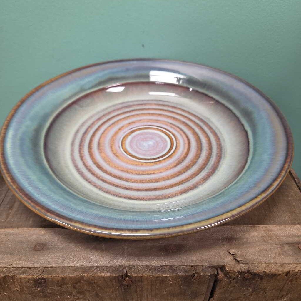 Bill Campbell Studio Pottery Swirl Glaze Wide Bowl