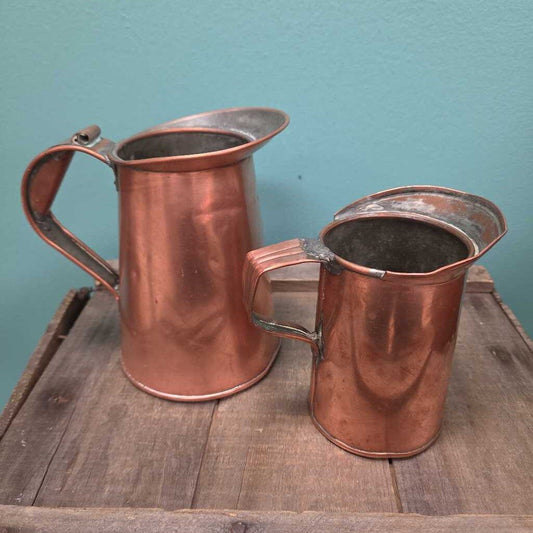 Vintage Copper Pitchers (4.5" and 6")