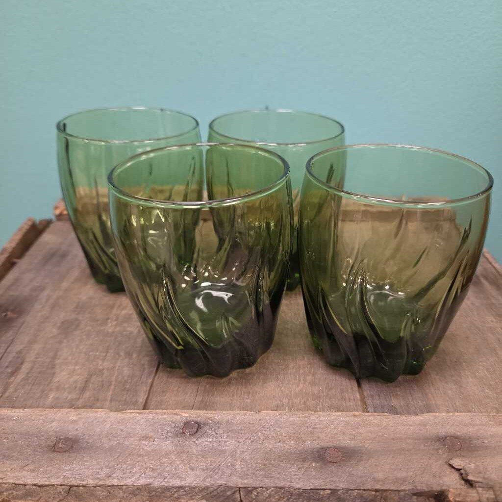 Anchor Hocking MCM Starfire Swirl Glass Tumblers - Set of 4